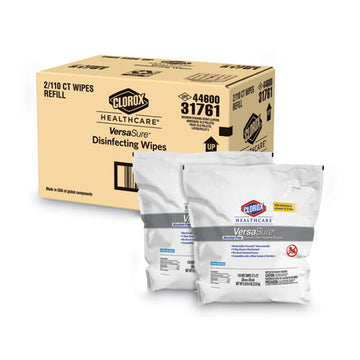 Clorox® Healthcare® Versasure Cleaner Disinfectant Wipes, 1-ply, 12" X 12", White, 110-pouch, 2-ct freeshipping - TVN Wholesale